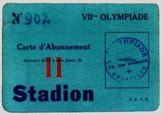 ticket olympic games 1920 antwerp