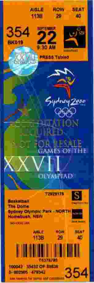 ticket olympic games 2000 sydney