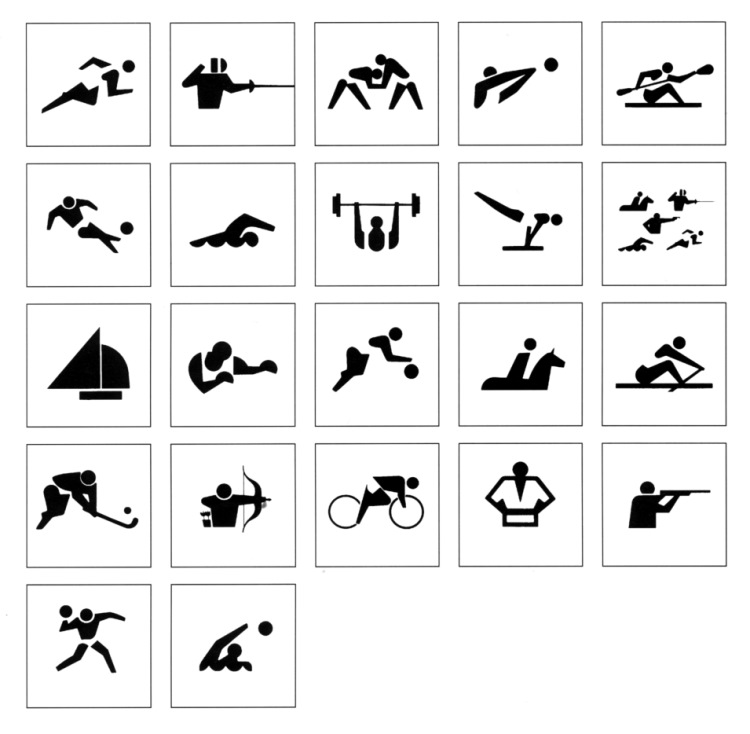 pictograms olympic games tokyo 1964
