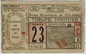 ticket olympic games 1924 paris
