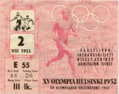 ticket olympic games 1952 helsinki