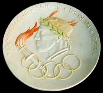 Commemorative Olympic Winner Porcelain Plate  Berlin 1936
